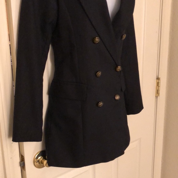 Adorable Black Pea Coat Style Blazer - Picture 4 of 17